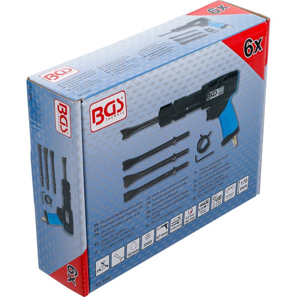 BGS Technic Druckluft-Meißelhammer-Satz in Produktverpackung