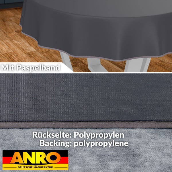 Tischdecke mit Paspelband und Polypropylen Rückseite
