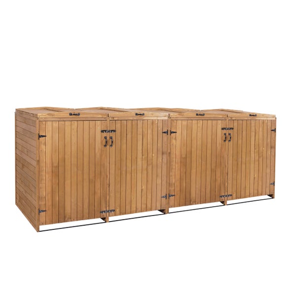 Holz Mülltonnenbox für drei Mülltonnen