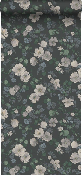 Borastapeter Tapete Blumen Grün - 53 cm x 10.05 m - 660286