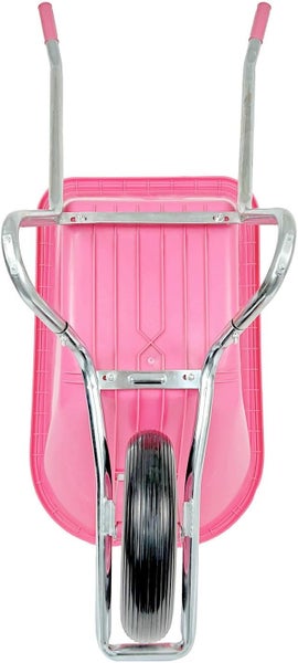 Schubkarre Matrix 100L 250kg | pannensicheres Vollgummirad | pinke Kunststoffwanne & verzinkter Rahmen