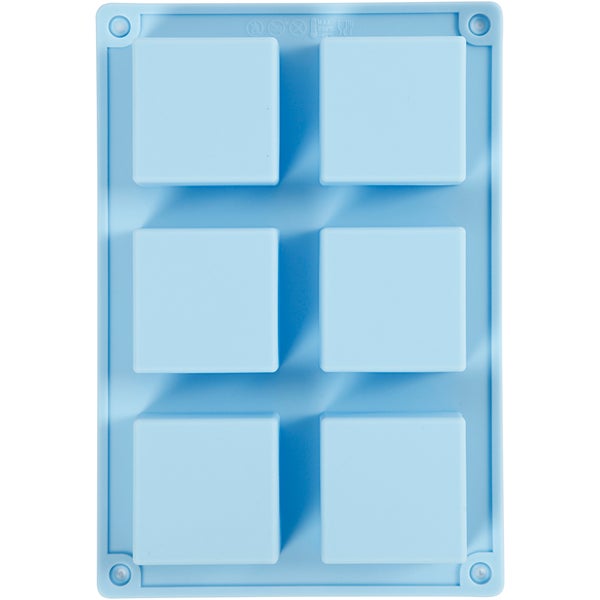 Silikonform mit sechs quadratischen Fächern