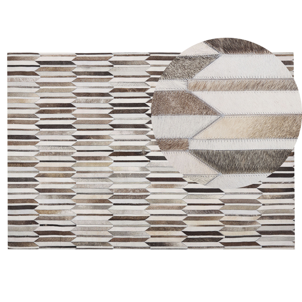 Teppich KULALAR Beige 140 x 200 cm Echtleder