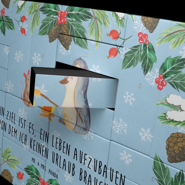 Mr. & Mrs. Panda Befüllbarer Adventskalender Pinguin Lagerfeuer - Blau Pastell