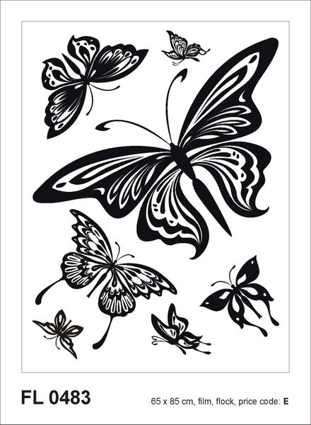 Schmetterlingsmotiv Folie, 65 x 85 cm