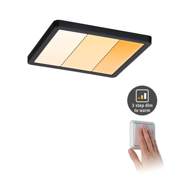 VariFit LED Einbaupanel Dim to Warm Areo IP44 eckig 175x175mm 13W 1200lm 3 Step Dim to warm Schwarz dimmbar