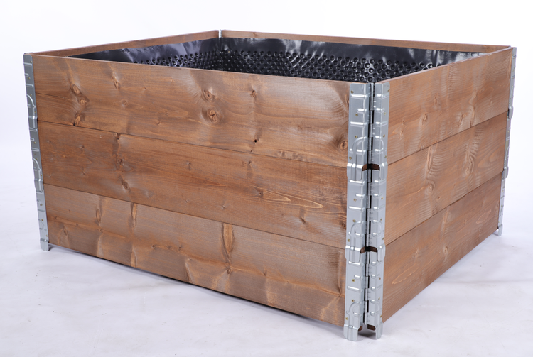 Hochbeetkisten GuardBox HxBxT 60x120x100 cm 3 Ebeneninkl. Luftpolsterfolie Braun