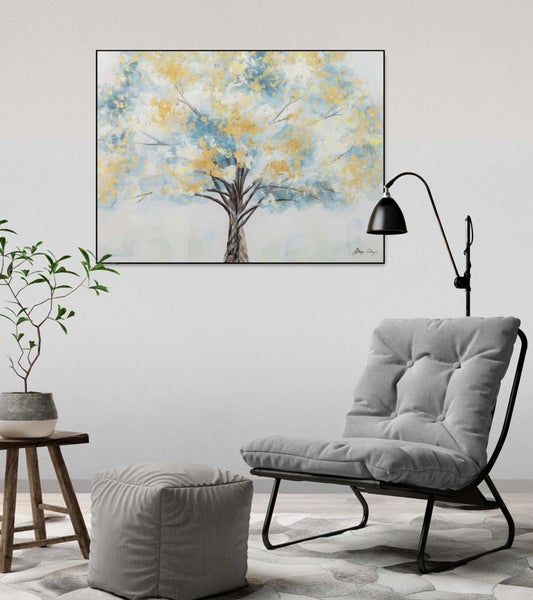 Handgemaltes Gemälde Acrylfarbe 100x75cm Gold