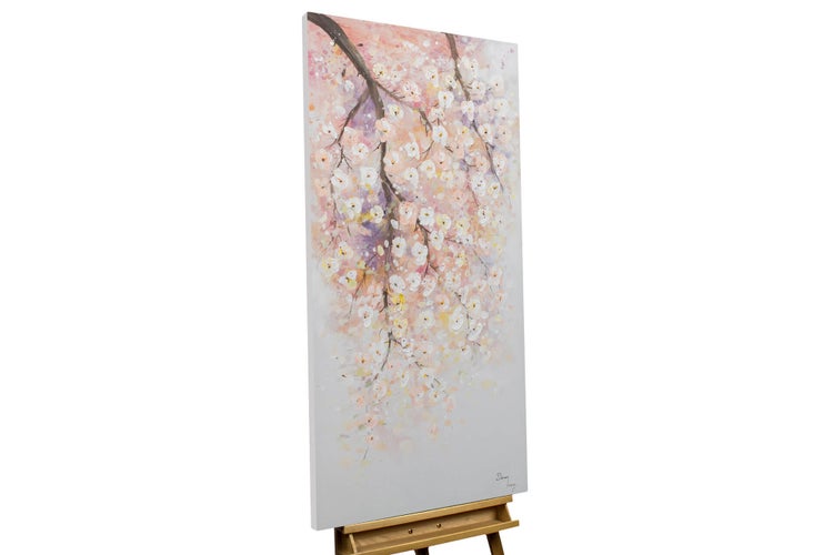 Handgemaltes Gemälde Acrylfarbe 60x120cm Rosa