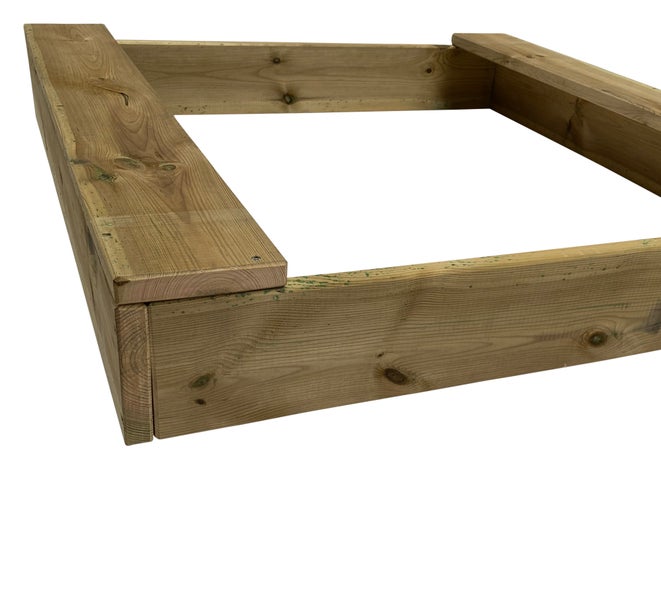 Sandkasten 120x120cm imprägniert Kinder Clamaro Massivholz Tannenholz
