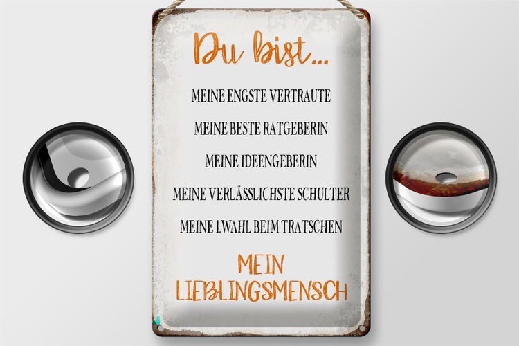 Blechschild Spruch 20x30cm du bist mein Lieblingsmensch