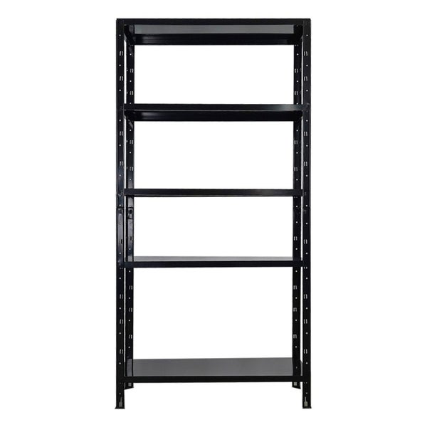 Schwarzes Metallregal mit fünf Regalböden