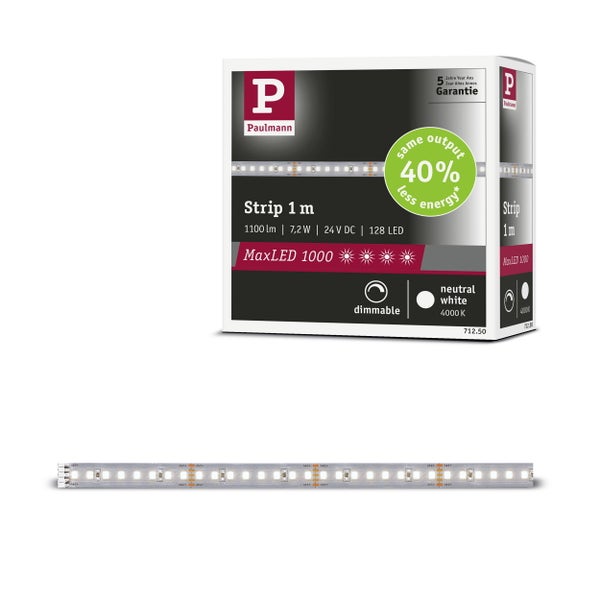 Paulmann MaxLED 1000 LED-Streifen, 1 Meter, neutralweiß, dimmbar, Verpackung