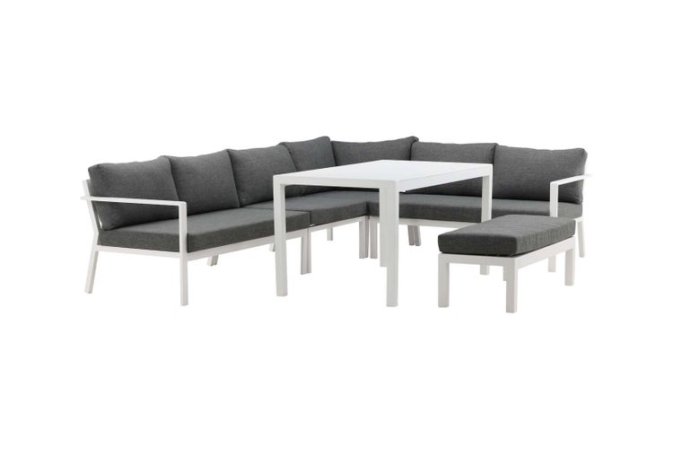 Ramos Lounge-Set 3 Teile grau,weiß. 82 X 140 X 73 cm