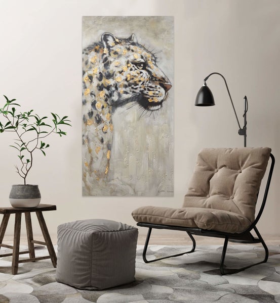Handgemaltes Gemälde Acrylfarbe 63x123cm Grau