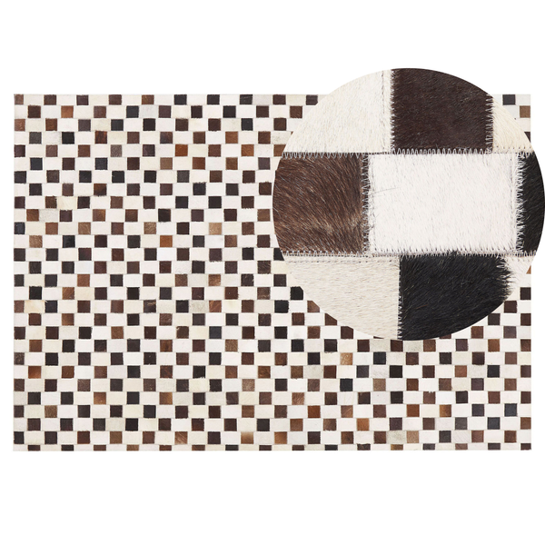 Teppich KAYABEY Beige 140 x 200 cm Echtleder
