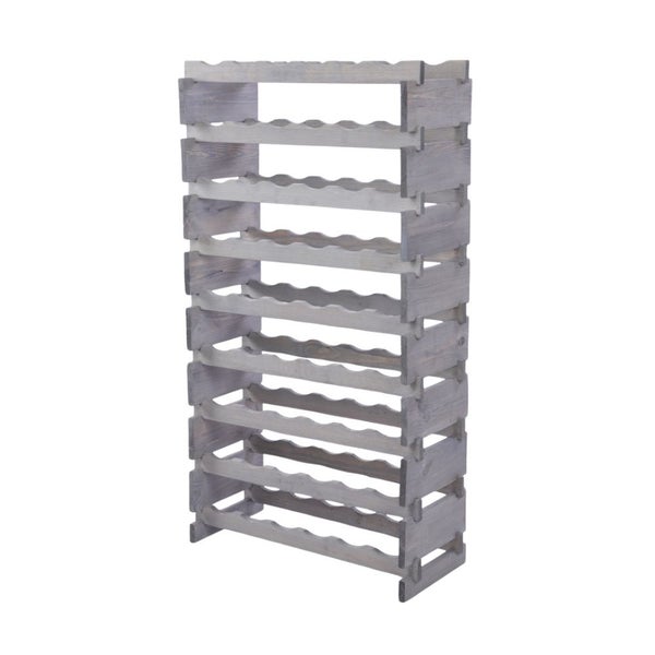 Weinregal VINOTECA FLEX PRO HxBxT 121x65x28cm 54 Flaschen auf 9 Ebenen Massives Kiefernholz Grau