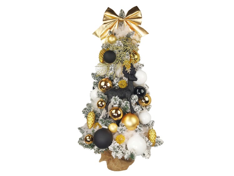 LAALU Set Weihnachtskugeln 68 Stück in Box PREMIUM SCHWARZEN für Weihnachtsbäume bis 100 cm