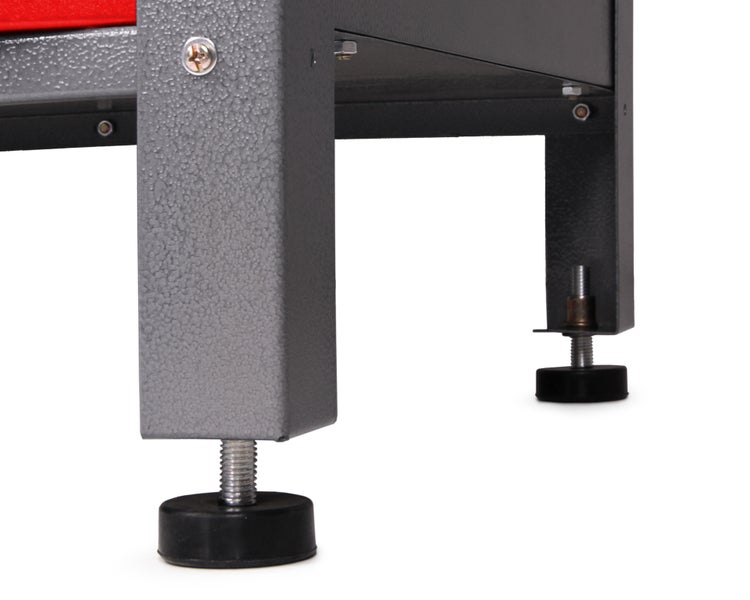 Ondis24 Werkstatt Set Ecklösung Simple One 85 cm rot Buche, Werkstatteinrichtung, Werkbank