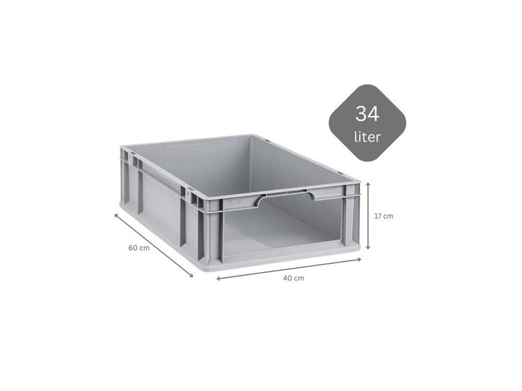 PROREGAL SuperSparSet 5x Eurobox NextGen Store HxBxT 17 x 40 x 60 cm 34 Liter Front Offen Eurobehälter Transportbox