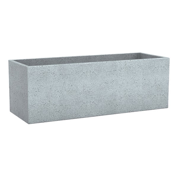 Scheurich C-Cube Long 80, Pflanzgefäß/Blumentopf/Pflanzkübel, rechteckig,  aus Kunststoff Farbe: Stony Grey, 79 cm Breite, 29 cm Tiefe, 27,4 cm hoch, 35 l Vol.