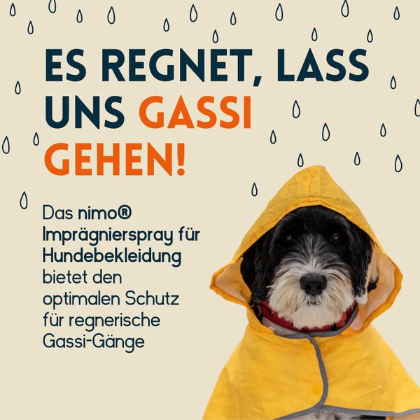 nimo® Imprägnierspray für Hundebekleidung • Versiegelung zum Schutz gegen Nässe und Schmutz