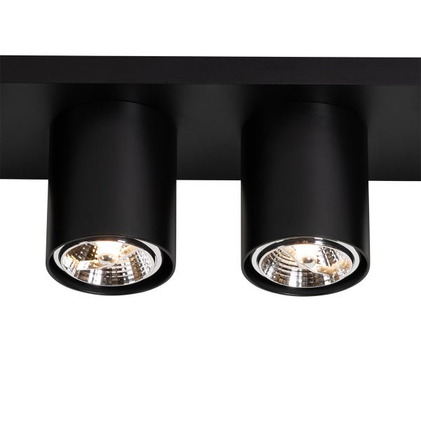 Schwarze Deckenleuchte mit zwei Strahlern