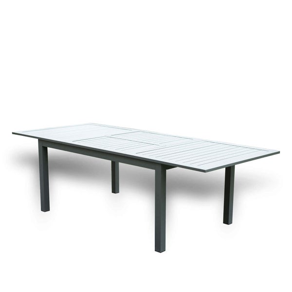 Home Deluxe - Gartentisch ausziehbar - CASA - Gestell und Tischplatte Aluminium, ca. 160 (240) x 100 x 74 cm - inkl. Zubehör I Gartenmöbel Ausziehtisch Balkonset