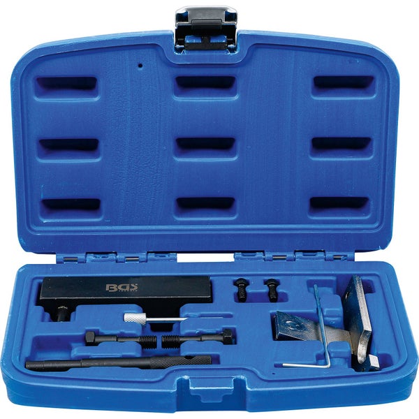 Nockenwellen Arretierwerkzeug Satz im geöffneten Werkzeugkoffer