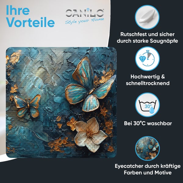 Canilo Badewannenmatte mit Schmetterlingsmotiv