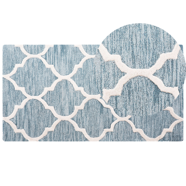 Teppich YALOVA Hellblau 80 x 150 cm Wolle
