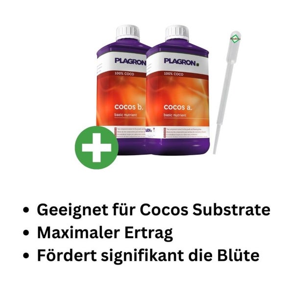 Plagron Coco A+B 10 Liter – Hochkonzentrierter Nährstoffkomplex für optimales Wachstum in Kokos-Substraten | Für gesunde Pflanzen mit praktischer Pipette