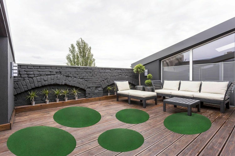 Kunstrasen Poolteppich  rund 195 cm in Grün
