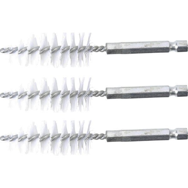 Drei Reinigungsbürsten für Bohrmaschinen