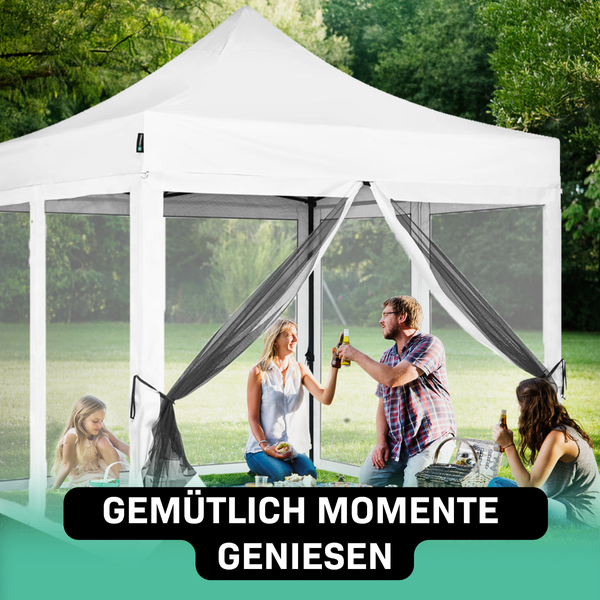 VONROC Pavillon 3x3m wasserdicht stabil - Partyzelt EasyUp System [3Min Aufbau] Popup Faltpavillon modular erweiterbar als Festival Zelt, Gartenpavillon