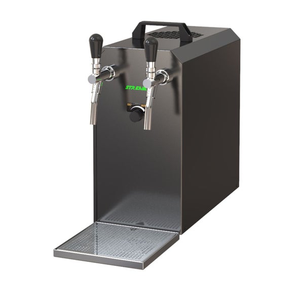 Komplett Set - Zapfanlage STREAM 50 Bierkoffer, Bierzapfanlage 2-leitig, 55 Liter/h - BLACK EDITION, NC Adapter, Dreikant
