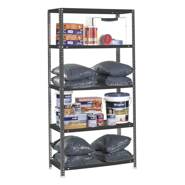 PROREGAL Schraubregal Panda Tall HxBxT 200 x 90 x 30 cm 6 Fachböden Fachlast 100 kg Anthrazit