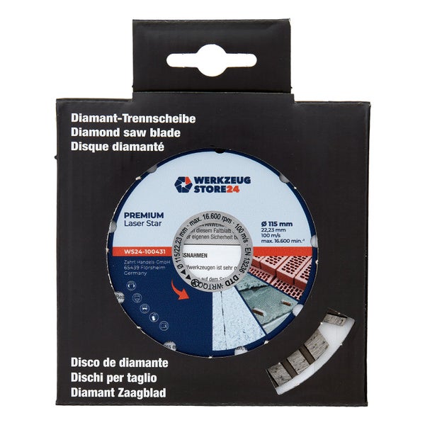 Diamanttrennscheibe in Verpackung