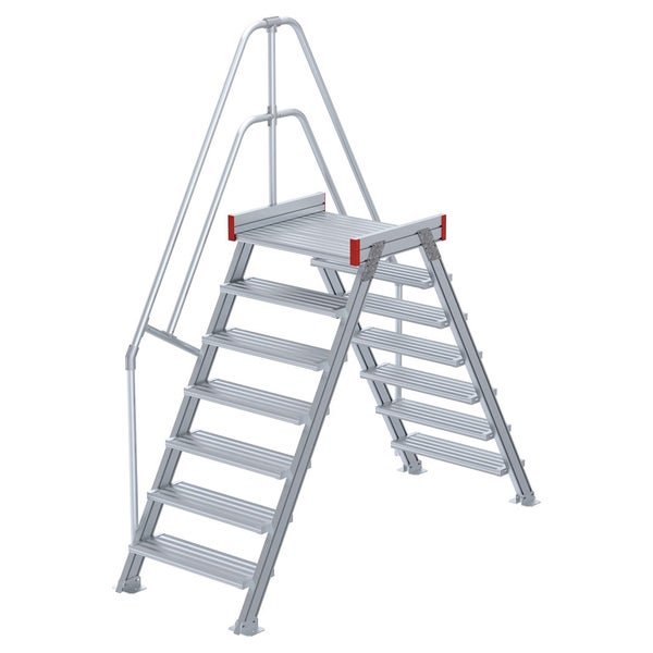 Aluminium Arbeitsbühne mit sieben Stufen und Geländer