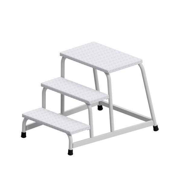 Trittleiter mit drei Stufen aus Metall