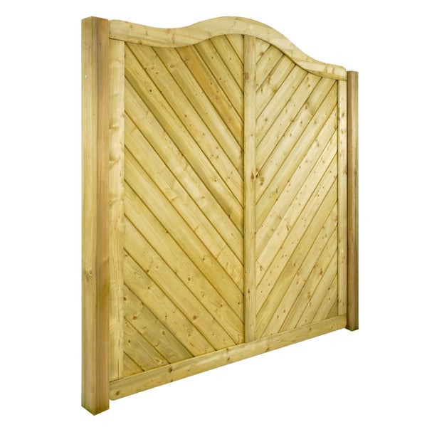 Holzzaun mit diagonalem Muster