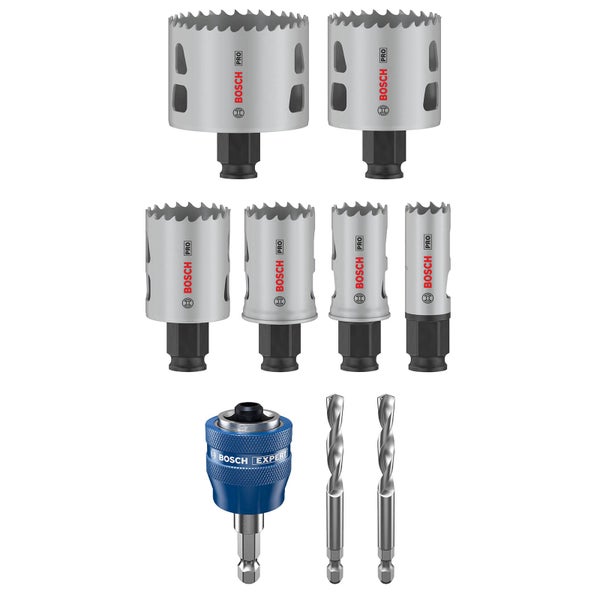 Bosch Lochsägen Set mit zwei Spiralbohrern und Aufnahme