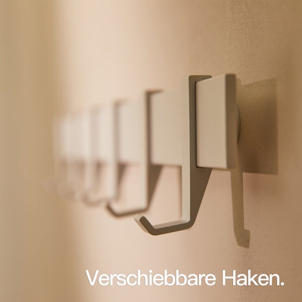 Designfabrik Hamburg Moderne Garderobenleiste  |  Wandgarderobe Weiß 58cm
