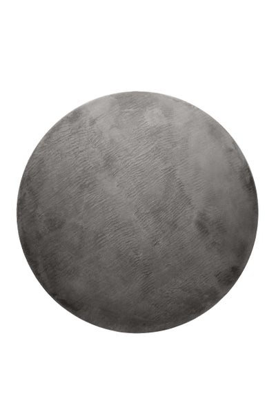 Kunstfell Teppich Rund Grau Anthrazit soft & weich Villa Rosso Homie Living 120 cm rund