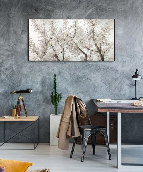 Handgemaltes Gemälde Acrylfarbe 120x60cm Weiß