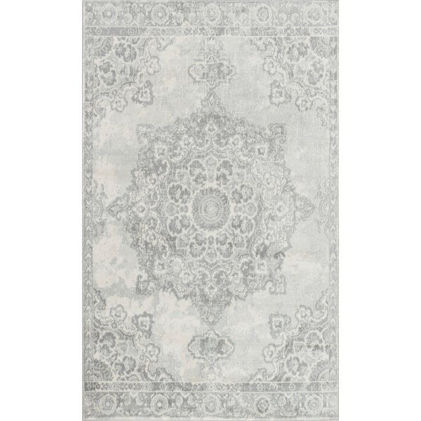 Vintage Orientalischer Teppich Grau/Elfenbein 80x150 cm LOLA