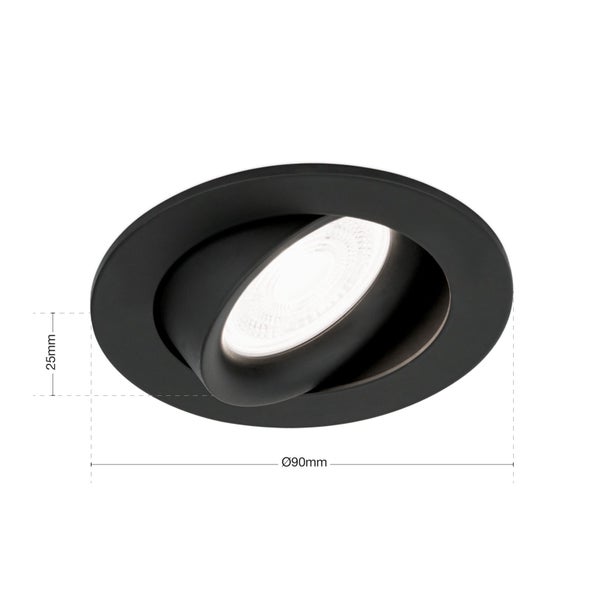 Einbaustrahler Aluminium GU10 Ø 9cm Schwarz