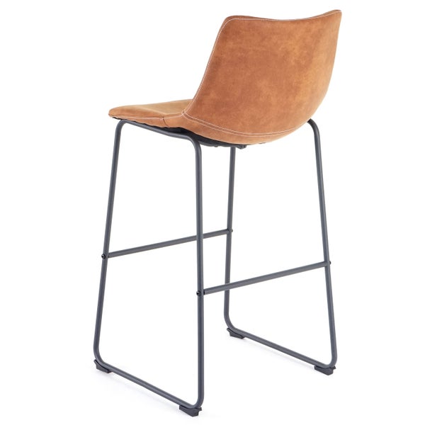 Barhocker mit Kunstlederbezug und Metallgestell