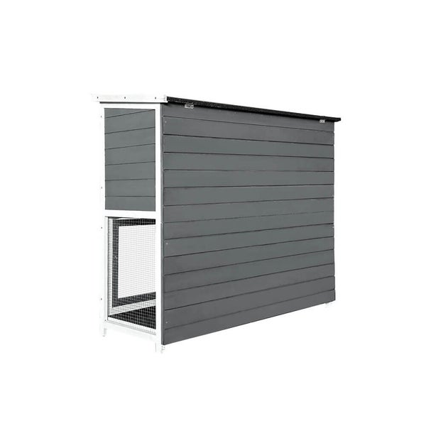 Home Deluxe Kaninchenstall aus Holz MINO – 122 x 108 cm I Wetterfestes Tannenholz-Gehege für drinnen & draußen