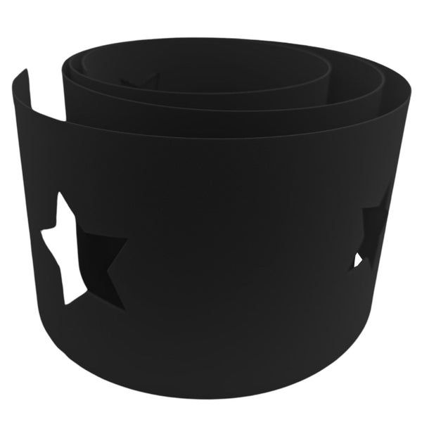 Schwarzes, gerolltes Dichtungsband mit Sternausschnitten